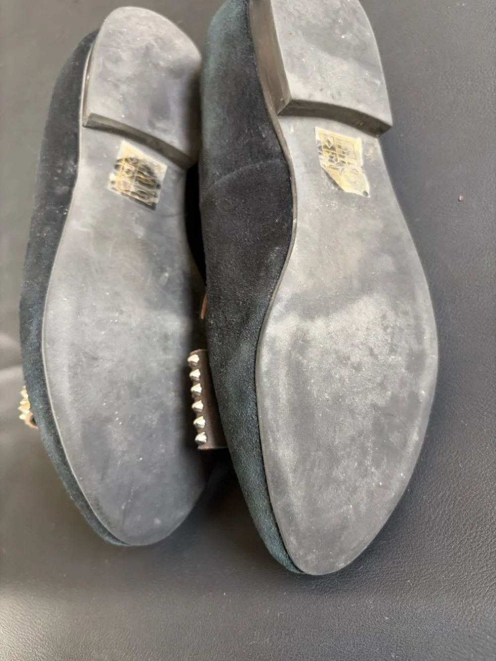 Jeffrey Campbell Ibiza Studded Suede Loafers Black Slip-On Flats Punk Boho EU 39 - Picture 4 of 11